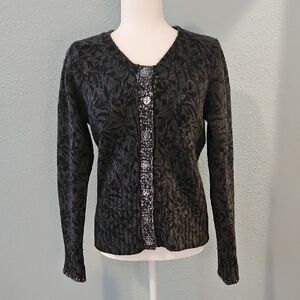 Bob Timberlake Black Patterned Women's Cardigan